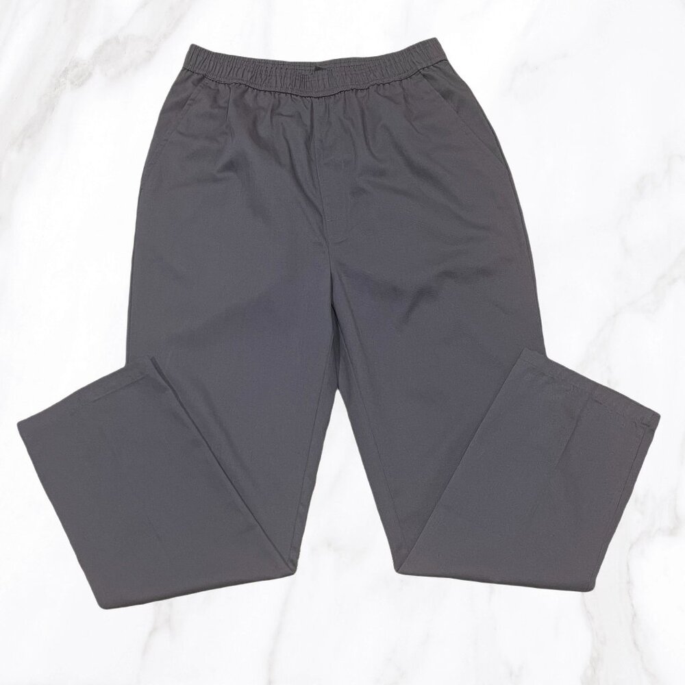 Ruxford Men's Adaptive Elastic Waist Charcoal Gray Pull On Dress Pants,‎ Size L